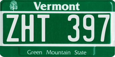 VT license plate ZHT397