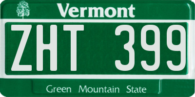VT license plate ZHT399