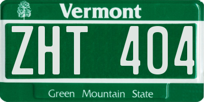 VT license plate ZHT404