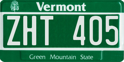 VT license plate ZHT405