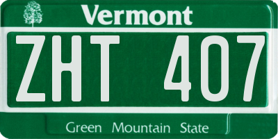 VT license plate ZHT407