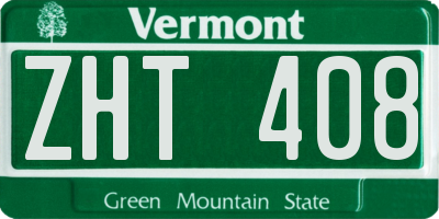 VT license plate ZHT408