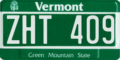 VT license plate ZHT409