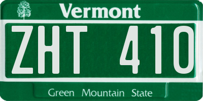 VT license plate ZHT410
