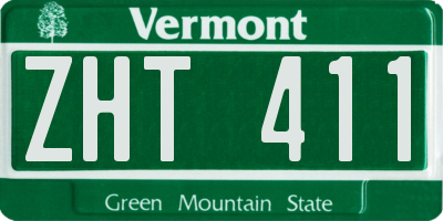VT license plate ZHT411
