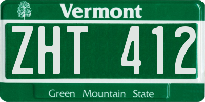 VT license plate ZHT412