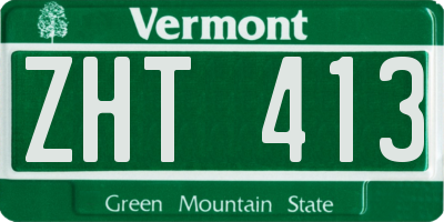 VT license plate ZHT413