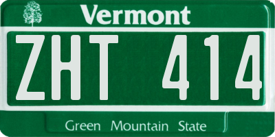 VT license plate ZHT414