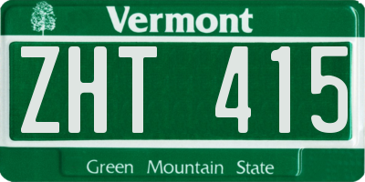 VT license plate ZHT415
