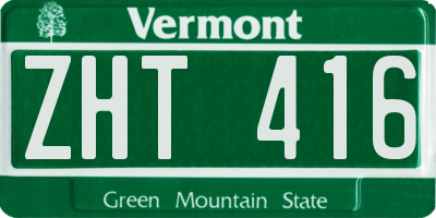 VT license plate ZHT416