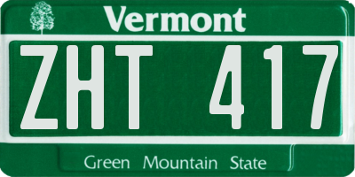 VT license plate ZHT417