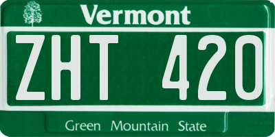 VT license plate ZHT420