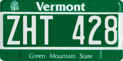 VT license plate ZHT428