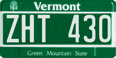 VT license plate ZHT430