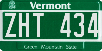 VT license plate ZHT434