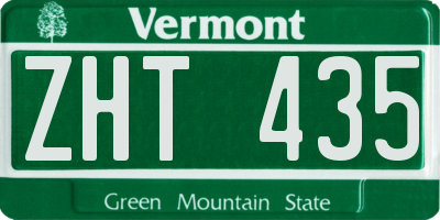 VT license plate ZHT435
