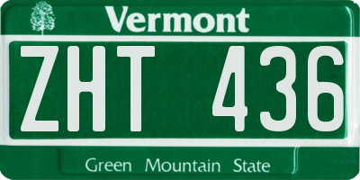 VT license plate ZHT436