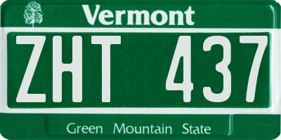 VT license plate ZHT437