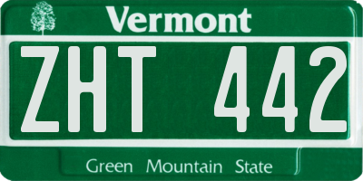 VT license plate ZHT442