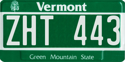 VT license plate ZHT443