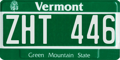 VT license plate ZHT446