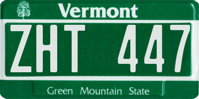 VT license plate ZHT447