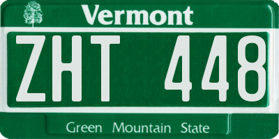 VT license plate ZHT448