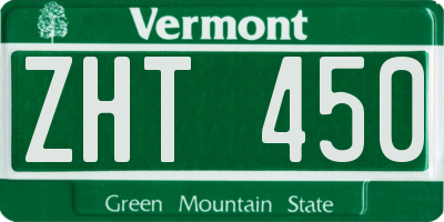 VT license plate ZHT450