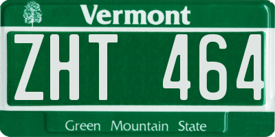 VT license plate ZHT464