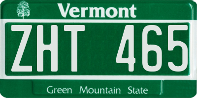 VT license plate ZHT465
