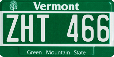 VT license plate ZHT466