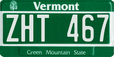 VT license plate ZHT467