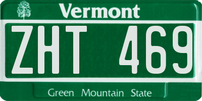 VT license plate ZHT469