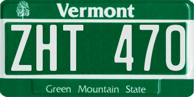 VT license plate ZHT470