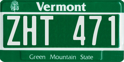 VT license plate ZHT471