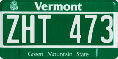 VT license plate ZHT473
