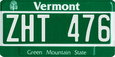 VT license plate ZHT476