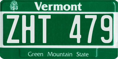 VT license plate ZHT479