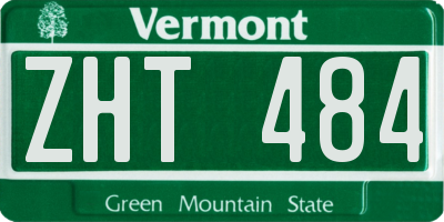 VT license plate ZHT484