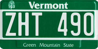 VT license plate ZHT490