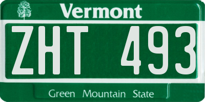VT license plate ZHT493