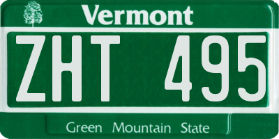 VT license plate ZHT495