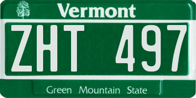 VT license plate ZHT497