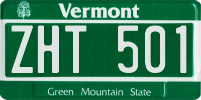 VT license plate ZHT501