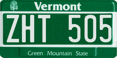 VT license plate ZHT505
