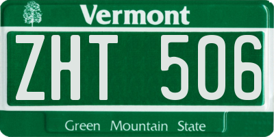 VT license plate ZHT506