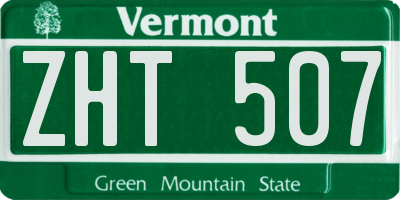 VT license plate ZHT507
