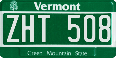 VT license plate ZHT508