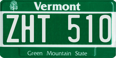 VT license plate ZHT510