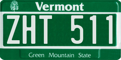 VT license plate ZHT511